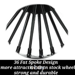 16x3.5 Front Rear Fat Spoke Wheels Rims Set for Harley Touring Baggers FLHT FLHR