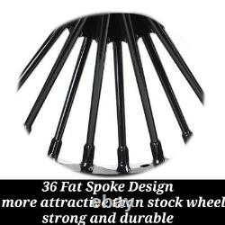 16x3.5 Front Rear Fat Spoke Wheels Rims Set for Harley Touring Baggers FLHT FLHR