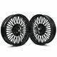 16x3.5 Gloss Black Fat Spoke Wheels Set For Harley Softail Fatboy Deluxe 08-17