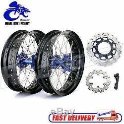 17 & 17 Supermoto Spoked Wheel Set Hubs Rims Rotors Yamaha YZ250F YZ450F 09-13