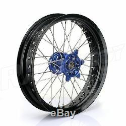 17 & 17 Supermoto Spoked Wheel Set Hubs Rims Rotors Yamaha YZ250F YZ450F 09-13