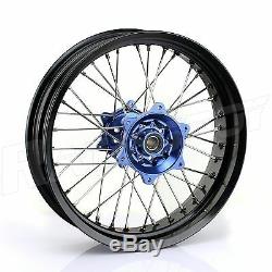 17 & 17 Supermoto Spoked Wheel Set Hubs Rims Rotors Yamaha YZ250F YZ450F 09-13