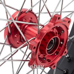17 Spoke Front & Rear Wheels Red Hubs Black Rims for SUR-RON Ultra Bee E-Bike