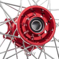 17 Spoke Front & Rear Wheels Red Hubs Black Rims for SUR-RON Ultra Bee E-Bike