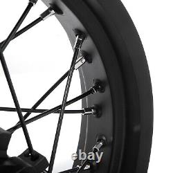 17x3.5+19x2.5 Black Front Rear Cast Spoked Wheels Set For Adventure ADV390
