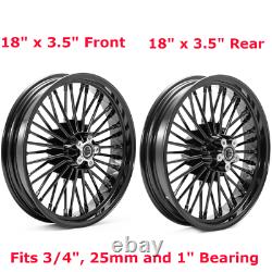 18X3.5 Fat Spoke Wheels Rims Set for Harley Road King Glide Street Glide 00-07