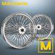 18 18x3.5 Fat Spoke Wheel Set 52 Stainless Spokes For Harley Softail Front Rear