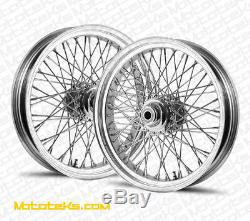 18x3.5 60 Spoke Front Rear Wheels Harley Softail Fatboy Deluxe Heritage 84-99