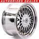 18x9 Hayame Performance Wheel Rims Platinum Chrome With Gold Accents
