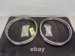 1960-1969 Honda Dream Front And Rear Wheel Rims With Chrome Spoke Set