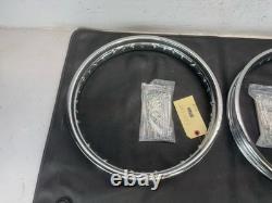 1960-1969 Honda Dream Front And Rear Wheel Rims With Chrome Spoke Set