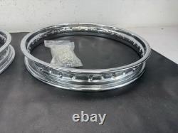 1960-1969 Honda Dream Front And Rear Wheel Rims With Chrome Spoke Set