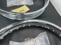 1960-1969 Honda Dream Front And Rear Wheel Rims With Chrome Spoke Set
