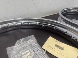 1960-1969 Honda Dream Front And Rear Wheel Rims With Chrome Spoke Set