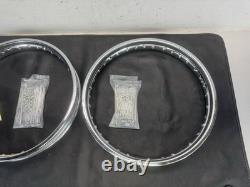 1960-1969 Honda Dream Front And Rear Wheel Rims With Chrome Spoke Set