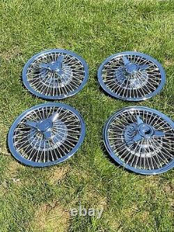 1964-1966 Chevrolet Impala Original 14 Wire Spoke Hubcap Set (4) Nova Chevelle