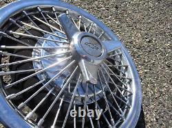 1965 1966 Chevy Chevelle Corvair 14 inch wire spoke spinner hubcaps wheel covers