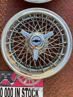 1966-1999 Chevrolet 14 Rwd set 4 Spoked 3bar Spinners Hubcaps Gm Fit Nice