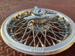 1966-1999 Chevrolet 14 Rwd set 4 Spoked 3bar Spinners Hubcaps Gm Fit Nice