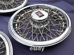 1981-87 Oldsmobile Cutlass Supreme Nos 14 Wire Spoke Hubcaps Wheel Covers Set