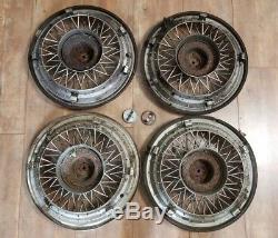 1986-96 Set of 4 Chevy Caprice RWD Wire Spoked Hubcap Wheel Covers