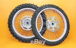 1996 90-96 KX250 KX 250 OEM Front Rear Wheel Set Hub Rim Spokes Tire Rotor