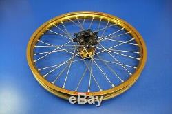 1998 97-99 CR250R Front Rear Wheel Hub Excel Spokes Rims Takasago 21/19 Gold