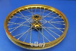 1998 97-99 CR250R Front Rear Wheel Hub Excel Spokes Rims Takasago 21/19 Gold