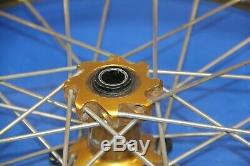 1998 97-99 CR250R Front Rear Wheel Hub Excel Spokes Rims Takasago 21/19 Gold