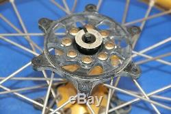 1998 97-99 CR250R Front Rear Wheel Hub Excel Spokes Rims Takasago 21/19 Gold