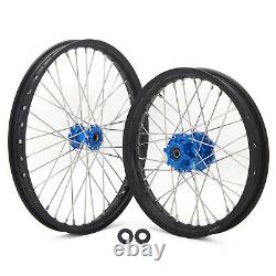 19 & 16 Spoke Front Rear Wheels Black Rims Blue Hubs Set for Talaria Sting 2022