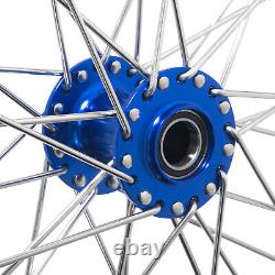 19 & 16 Spoke Front Rear Wheels Black Rims Blue Hubs Set for Talaria Sting 2022