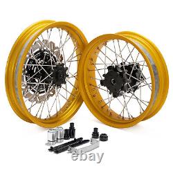 19''x17'' Front Rear Wheels Gold Rims Black Hub Spokes Disc set for Honda CB400X