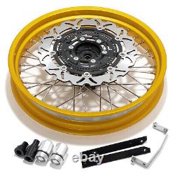 19''x17'' Front Rear Wheels Gold Rims Black Hub Spokes Disc set for Honda CB400X