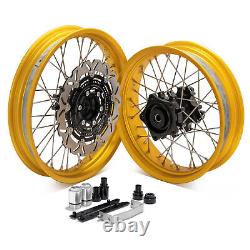 19''x17'' Spoke Front Rear Wheels Disc Gold Rims Black Hub for Honda CB 400 X