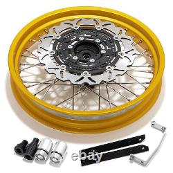 19''x17'' Spoke Front Rear Wheels Disc Gold Rims Black Hub for Honda CB 400 X