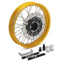 19''x17'' Spoke Front Rear Wheels Disc Gold Rims Black Hub for Honda CB 400 X