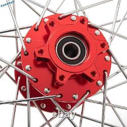 19x1.4 16x1.85 Spoke Front Rear Wheels Red Hubs Black Rims Set for Talaria Sting