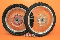 2000 00-01 CR250R CR250 Factory Front Rear Wheel Set Hub Rim Spokes Center Tire