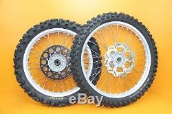 2002 02-08 YZ125 YZ250 OEM Complete Front Rear Wheel Set Rim Spokes Rotor