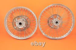 2003 03 KX125 KX 125 OEM Front Rear Wheel Set Hub Rim Spokes Center Rotor 19/21