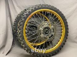 2005 Yamaha YZ450f YZ GOLD Excel Set Front Rear Wheels Rim Tire Hub Spokes Set