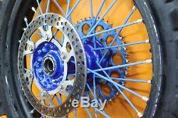 2006 02-08 YZ250 YZ125 Front Rear Wheel Set Blue / Black Hub Rim Spokes Rotor