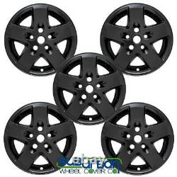 2007-2018 Jeep Wrangler IMP-340BLK 17 5 Spoke Gloss Black Wheel Skins NEW SET/5