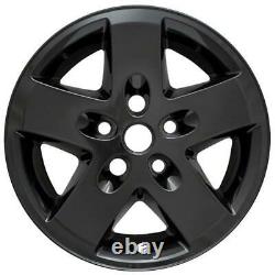 2007-2018 Jeep Wrangler IMP-340BLK 17 5 Spoke Gloss Black Wheel Skins NEW SET/5