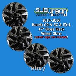 2015-2016 Honda CR-V EX & EX-L # 7645-GB 17 10 Spoke BLACK Wheel Skins SET/4
