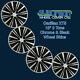 2017-2019 Cadillac Xt5 # 8017cgb 18 Wheel Black & Chrome Wheel Skins New Set/4