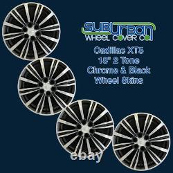 2017-2019 CADILLAC XT5 # 8017CGB 18 Wheel BLACK & CHROME Wheel Skins NEW SET/4