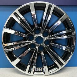 2017-2019 CADILLAC XT5 # 8017CGB 18 Wheel BLACK & CHROME Wheel Skins NEW SET/4