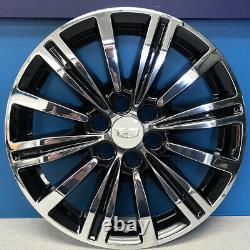 2017-2019 CADILLAC XT5 # 8017CGB 18 Wheel BLACK & CHROME Wheel Skins NEW SET/4